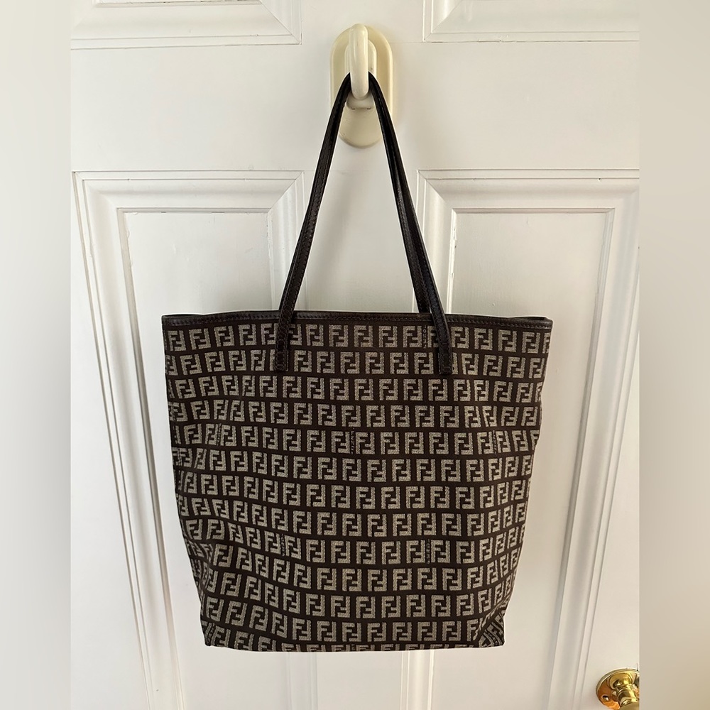 Fendi Brown Monogram Zucca Canvas Tote